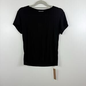 Reformation New Alex Slim Tee Medium Black Tencel Crew Neck Neutral Minimalist